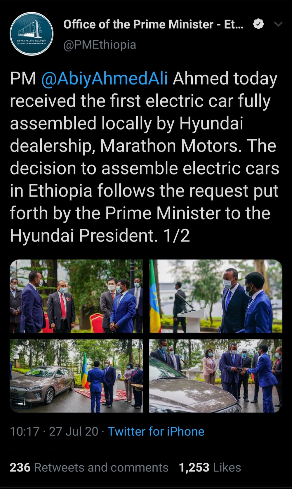 Ethiopia unveils first locally assembled electric car