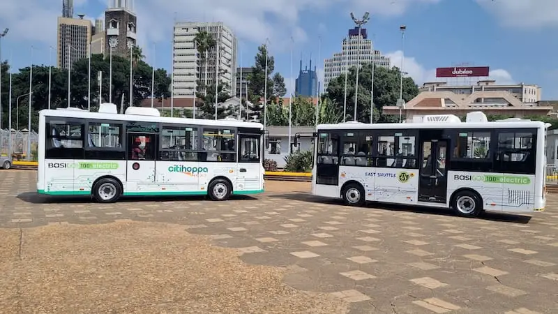 Kenya's  E-mobility transport system with pay-as-you drive electric bus.