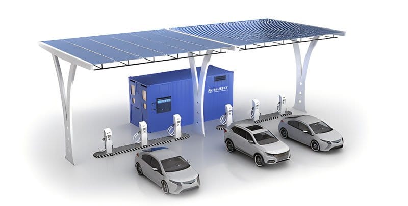 Solar-Powered Charging Stations for Electric Vehicles.