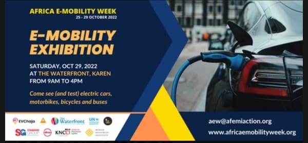 The Africa Electric mobility week exhibition is set for Saturday.